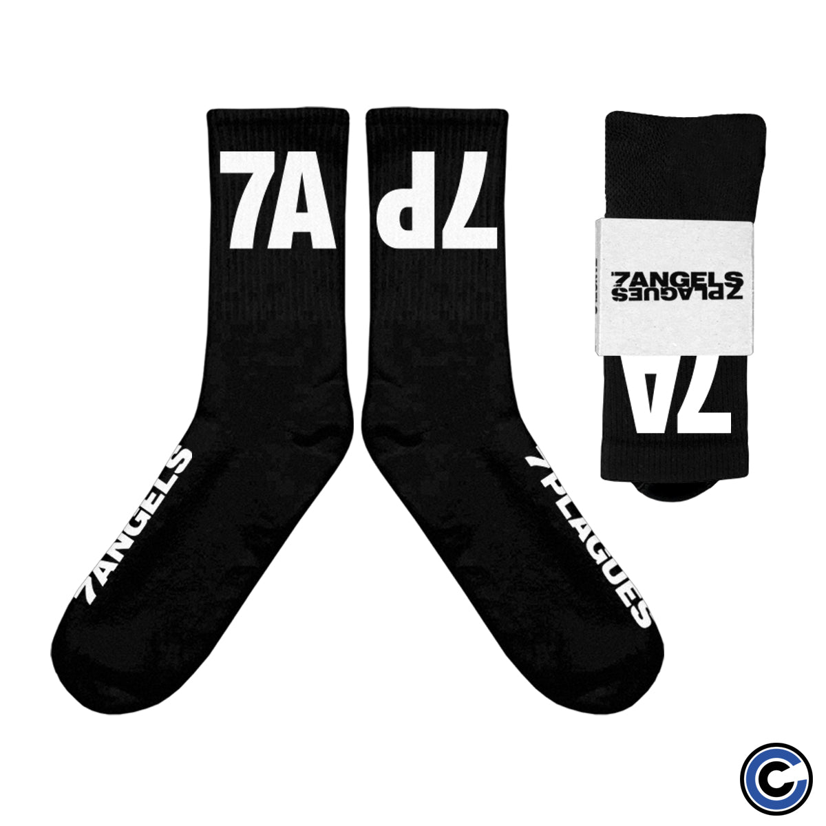 7 Angels 7 Plagues "Block Letter" Socks